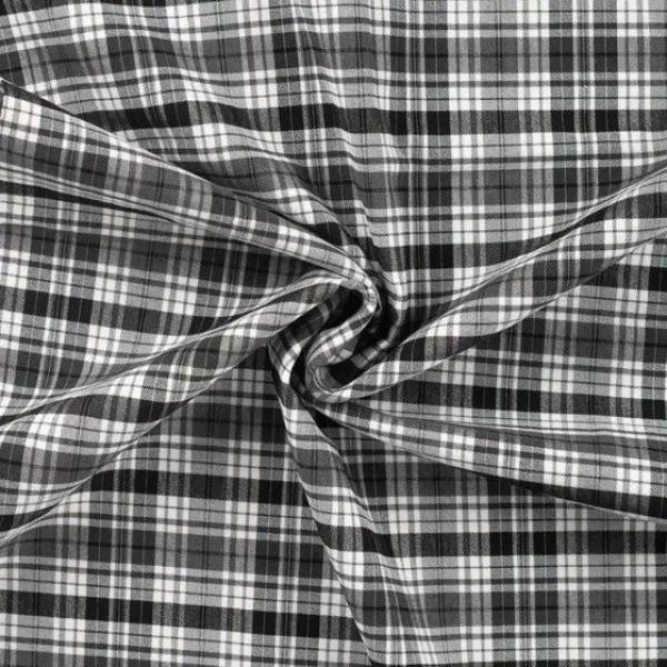 Polyester-Webware Karo in Schwarz/Weiß, Meterware im Detail